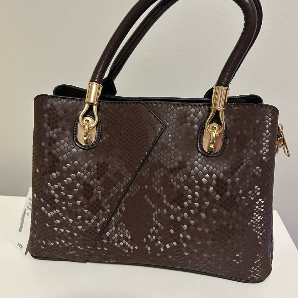 Faux Brown Crossbody - Brand Unknown